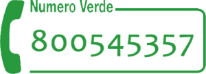 Numero verde 800545357 con icona telefono verde.