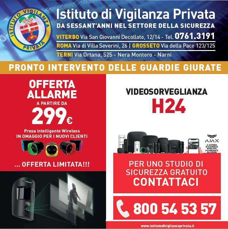 Offerta di sistemi di allarme e videosorveglianza.