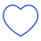 Icona di un cuore blu vuoto.